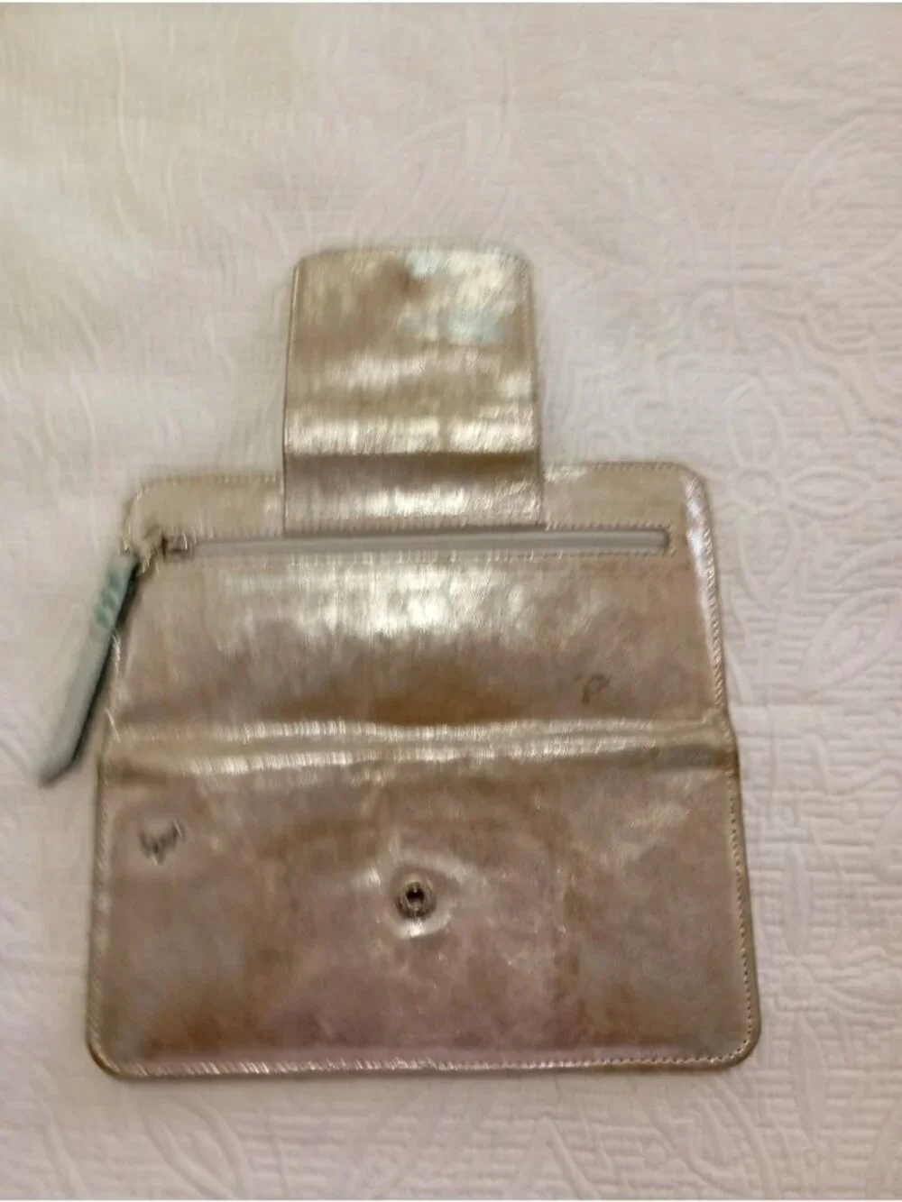 Velez Shimmering Gold Wallet With Multiple Card Slots & Snap Closure